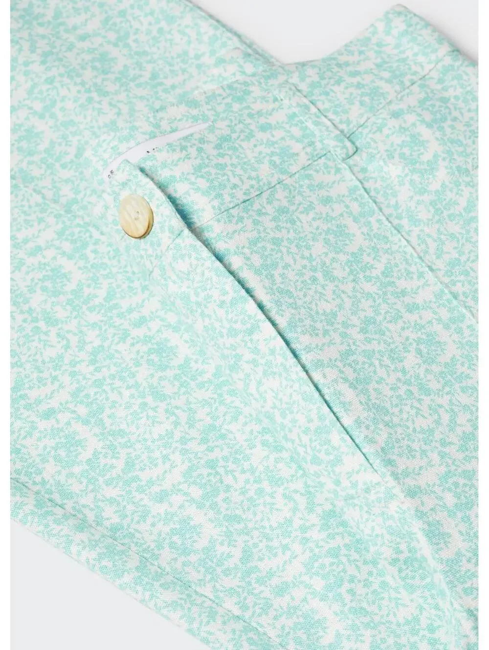Mango Floral Linen-Blend Flare Pants Turquoise NWT Size 2/XS